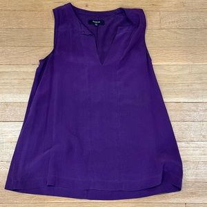 Madewell Purple V Neck Silk Top XXS